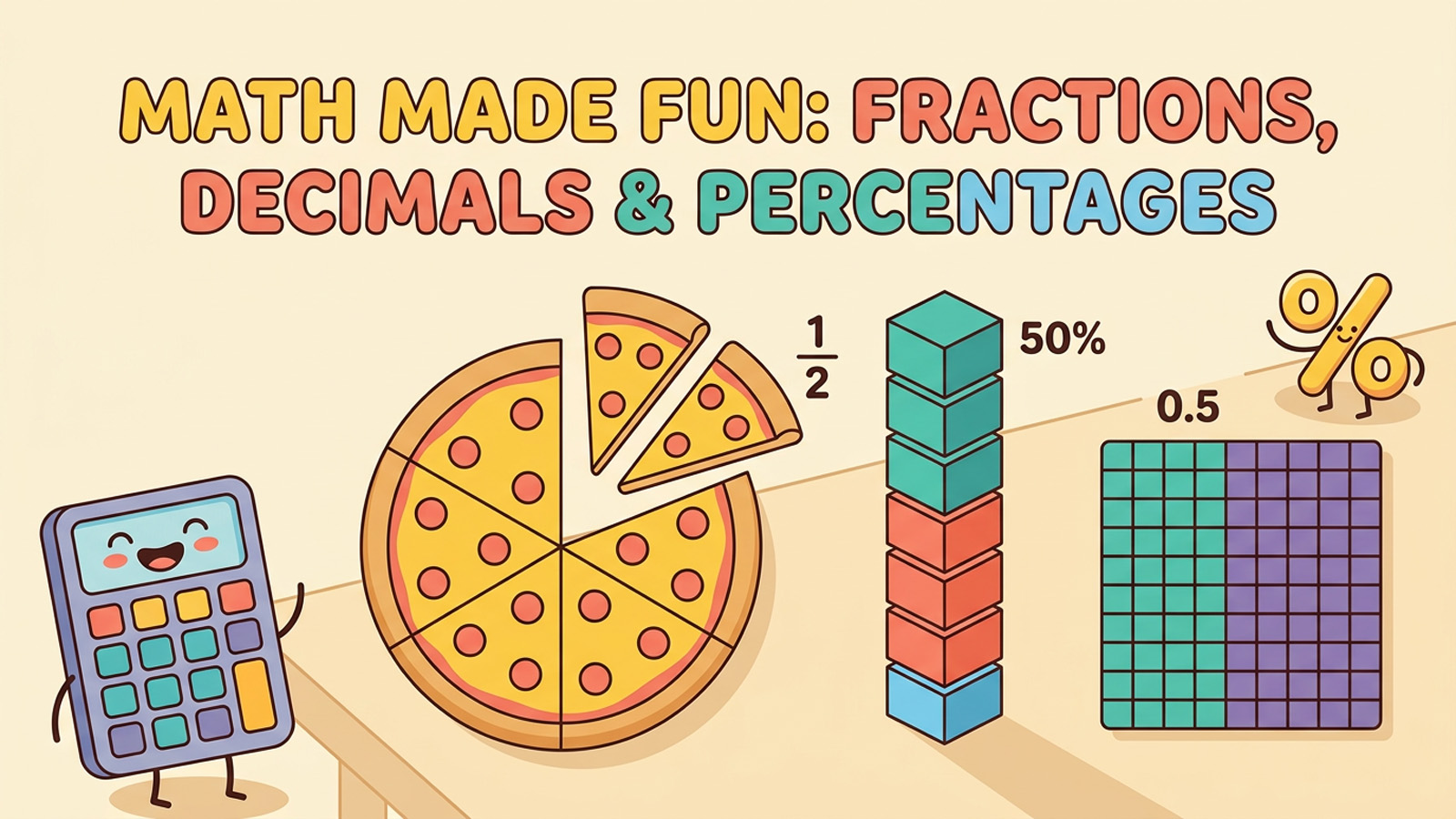 Math Made Fun: Fractions, Decimals & Percentages